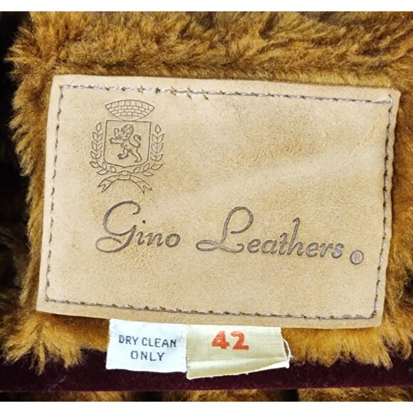 Gino Leathers Jacket Mens Size 42 Button Down Long Sleeve Vintage Coat - Picture 4 of 13